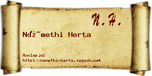 Némethi Herta névjegykártya